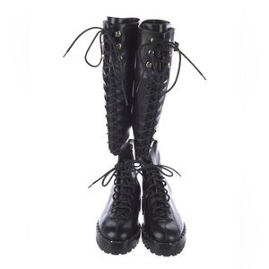 Valentino Garavani Black Lace-Up Boots
